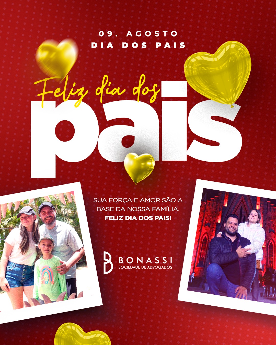 Toda família é construída sobre valores. E muitos deles começam com um pai. ⚖️

A Bonassi Advogados presta sua homenagem a todos que educam com responsabilidade, acolhem com amor e inspiram pelo exemplo.

Feliz Dia dos Pais! 🤝

#diadospais #9deagosto #pais #felizdiadospais #bonassiadvogados